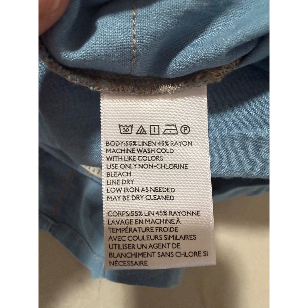 Urban Outfitters Blue Button Front Midi Skirt High Waist Pockets Slit Light Blue - Picture 10 of 13